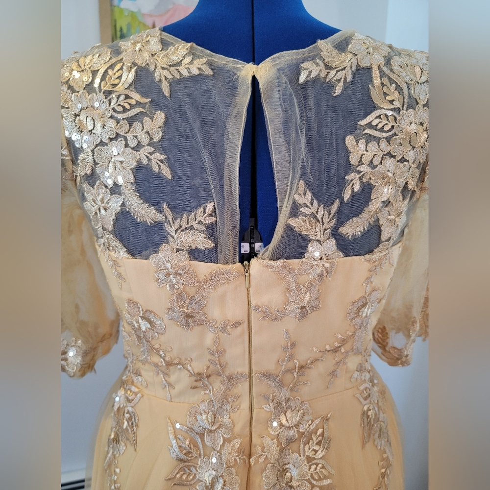 Elegant Cream Lace Mother of the Bride Dress - Picture 4 of 4